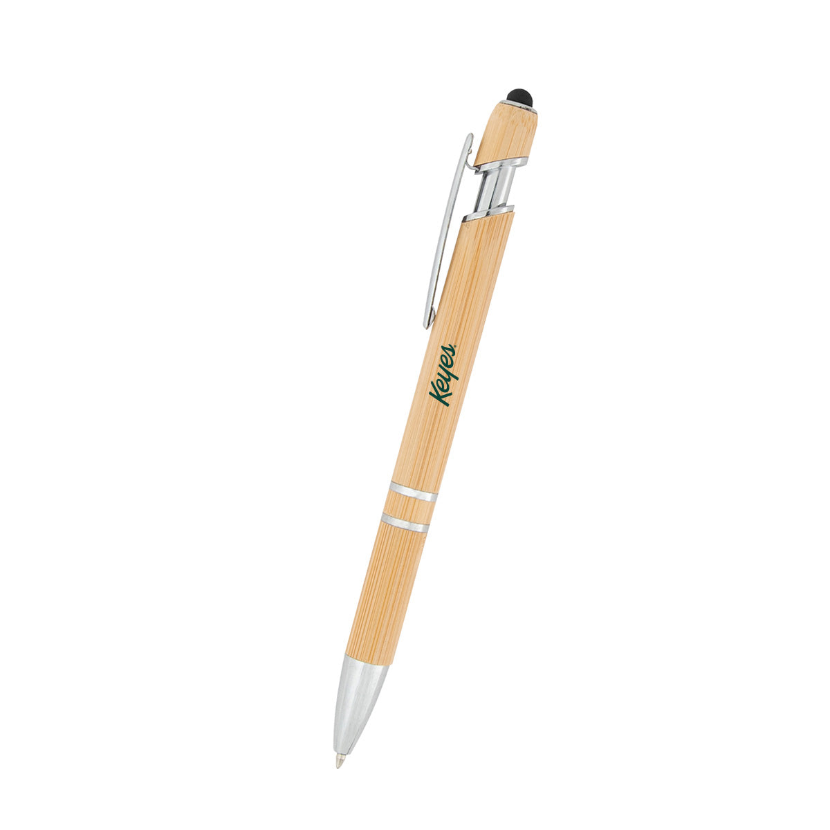 Tropical Bamboo Incline Pen With Stylus - 5 Pen Pack
